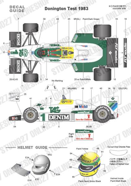 [ Back-order ] Studio27 FD20007 1:20 FW08C TEST DONINGTON 1983 Multimedia Kit