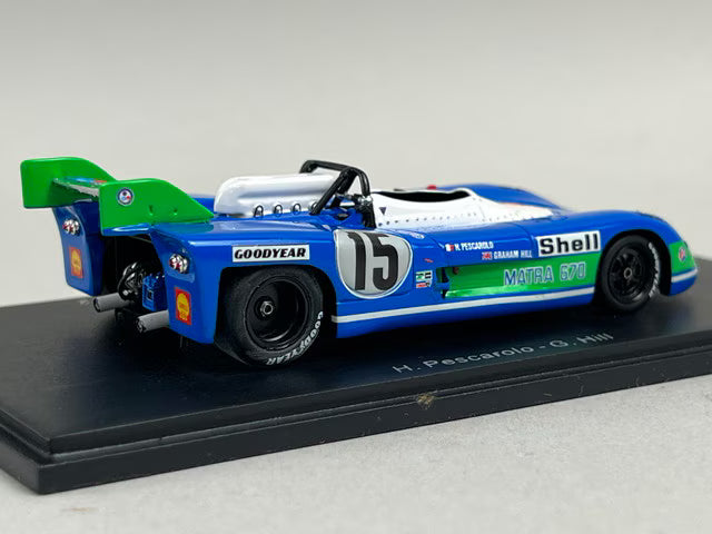 1:43 Spark 43LM72 Matra-Simca MS670 Le Mans 24H Winner 1972 #15 H. Pescarolo / G. Hill
