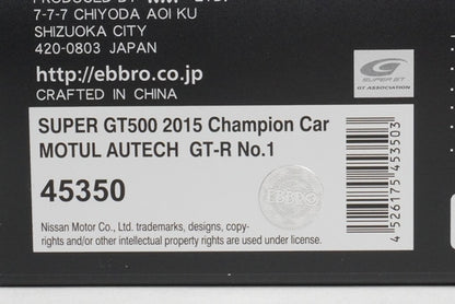 1:43 EBBRO 45350 MOTUL AUTECH GT-R SUPER GT500 2015 Champion Car #1 model car