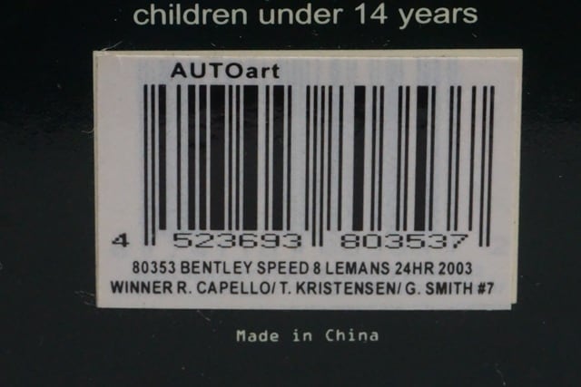 1:18 AUTOart 80353 Bentley Speed8 24h Le Mans Winner 2003 #7 model car