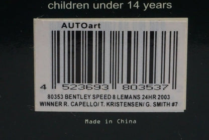 1:18 AUTOart 80353 Bentley Speed8 24h Le Mans Winner 2003 #7 model car