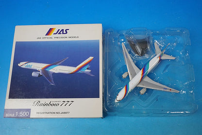 1:500 B777-200 JAS Japan Air System Rainbow Seven JA8977 JD51003 JALUX airplane model