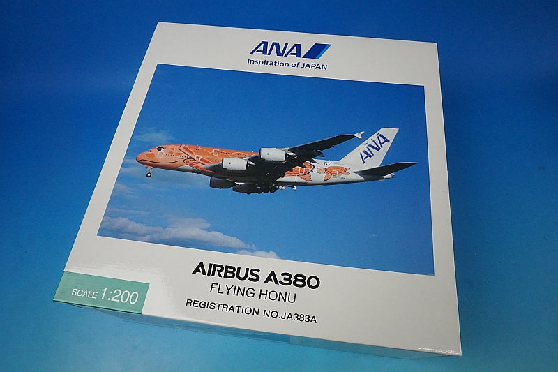 1:200 A380-841 ANA FLYING HONU ANA Sunset Orange with WiFi Radome Gear JA383A NH20184 ANA