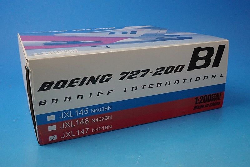 1:200 B727-200 Braniff International Red Jellybean N401BN JXL147 Jet-x airplane model