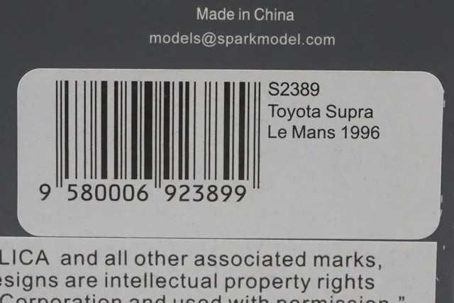 1:43 Spark S2389 Toyota Supra Le Mans 1996 #57 Masami Kageyama / Masanori Sekiya / Hidetoshi Mitsusada