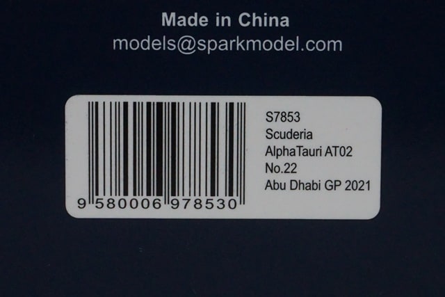 1:43 SPARK S7853 Scuderia AlphaTauri AT02 Abu Dhabi GP Yuki Tsunoda 2021 #22