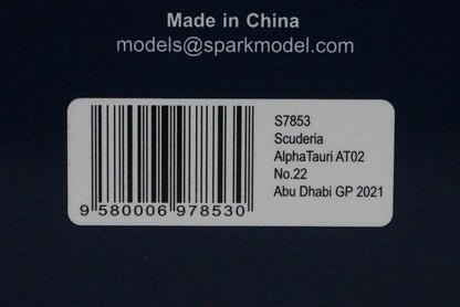 1:43 SPARK S7853 Scuderia AlphaTauri AT02 Abu Dhabi GP Yuki Tsunoda 2021 #22