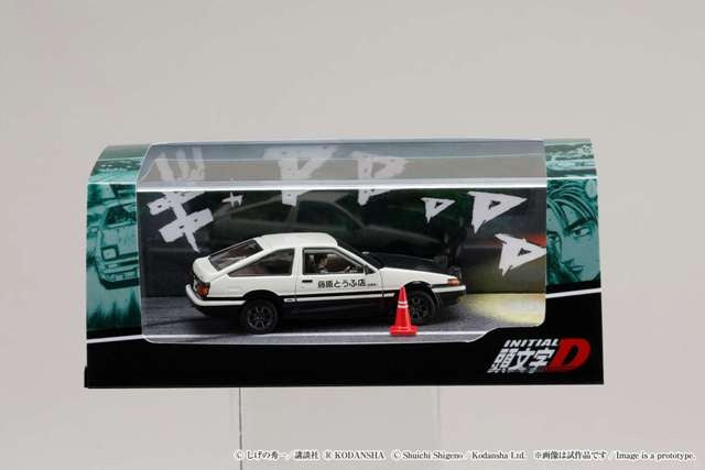 HJ643008DC Hobby JAPAN 1:64 Toyota Sprinter Trueno GT APEX AE86 / Initial D VS Tachi Tomoyuki Fujiwara Takumi with driver figure