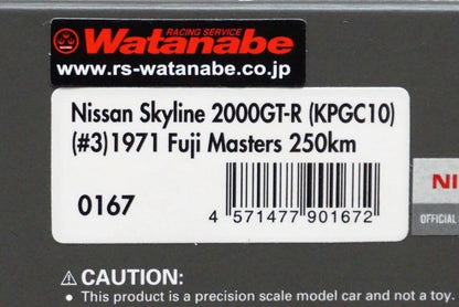 1:43 ignition model IG0167 Nissan Skyline 2000GT-R (KPGC10) 1971 Fuji Masters 250km #3