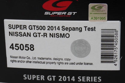 1:43 EBBRO 45058 Nissan GT-R NISMO Super GT500 Sepang Test 2014 #23 model car