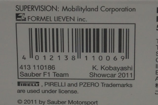 1:43 MINICHAMPS 413110186 Sauber Show Car 2011 #16 model car