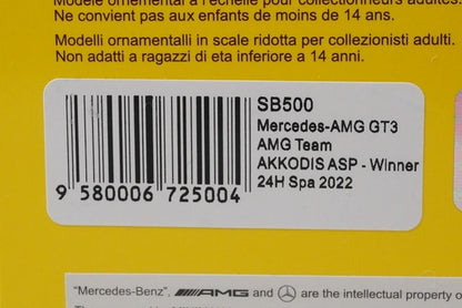 1:43 Spark SB500 Mercedes-AMG GT3 AKKODIS ASP Spa 24H 2022 #88 model car