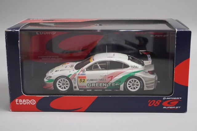1:43 EBBRO 44066 Lexus Green Tec KUMHO IS350 Super GT300 2008 #52 model car