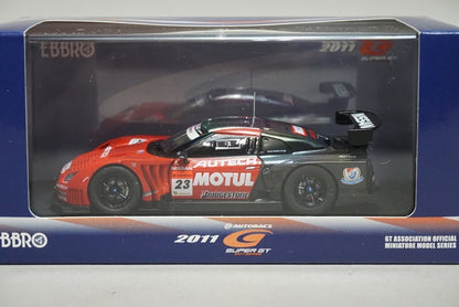 1:43 EBBRO 44534 Nissan MOTUR AUTEC GT-R Super GT500 Okayama Test 2011 #23