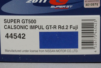 1:43 EBBRO 44542 Nissan CALSONIC IMPUL GT-R Super GT500 Fuji 2011 #12