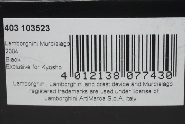 1:43 MINICHAMPS 403103523 KYOSHO Lamborghini Murcielago 2004 Black