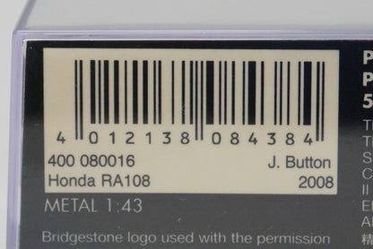 1:43 MINICHAMPS 400080016 Honda RA108 2008 #16