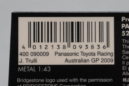 1:43 MINICHAMPS 400090009 Panasonic Toyota Racing Australia GP 2009 #9 model car