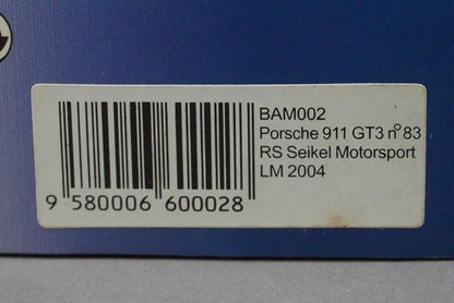 1:43 SPARK BAM002 BAM Porsche 911 GT3 RS Seikel Motorsport Le Mans 2004 #83