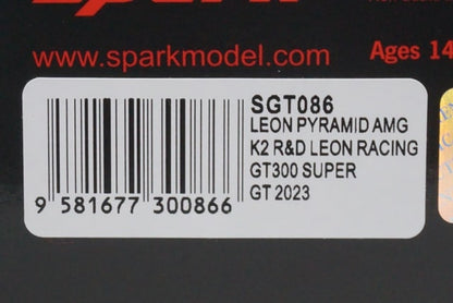 1:43 SPARK SGT086 LEON PYRAMID AMG - K2 R&D LEON RACING Naoya Gamo/Takuro Shinohara GT 300 Super GT 2023 #65