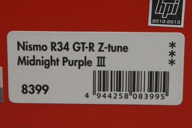 1:43 HPI 8399 Mirage Nissan NISMO R34 GT-R Z-tune Midnight Purple III model car