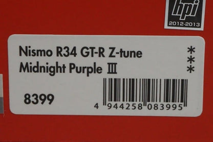 1:43 HPI 8399 Mirage Nissan NISMO R34 GT-R Z-tune Midnight Purple III model car