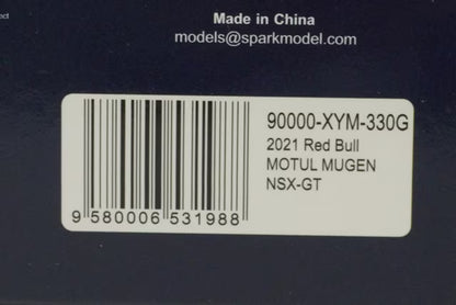 1:43 SPARK 90000-XYM-330G Honda Red Bull Motul Mugen NSX-GT 2021 #16 model car