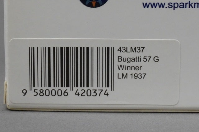 1:43 SPARK 43LM37 Bugatti 57 G LM Winner 1937 #2 model car