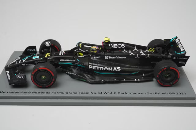 1:43 SPARK S8590 Mercedes-AMG Petronas F1 Team W14 E-Performance British GP 3rd 2023 #44 L. Hamilton model car