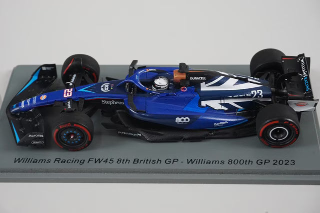 1:43 Spark S8588 Williams Racing FW45 British GP 8th Williams 800th GP 2023 #23 A. Albon