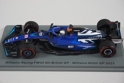 1:43 Spark S8588 Williams Racing FW45 British GP 8th Williams 800th GP 2023 #23 A. Albon