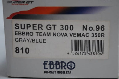 1:43 EBBRO 43810 Nova BeMac 350R Super GT300 2006 #96 Grey Blue model car
