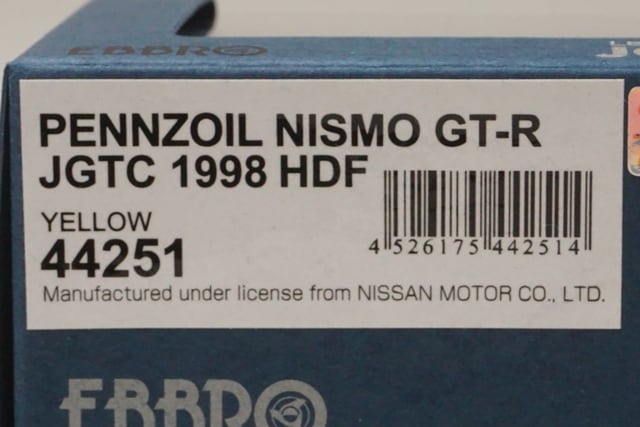 1:43 EBBRO 44251 Nissan Pennzoil Nismo GT-R Motegi GP 1998 #23 Yellow model car