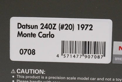 1:43 ignition model IG0708 Nissan Datsun 240Z Monte Carlo 1972 #20 model car