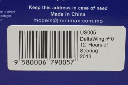 1:43 SPARK US005 Deltawing Sebring 12 Hours 2013 #0 model car