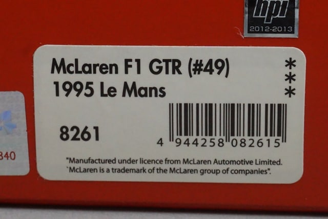 1:43 HPI 8261 Mirage McLaren F1 GTR Le Mans 1995 #49 model car