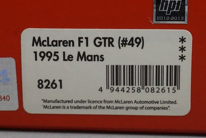 1:43 HPI 8261 Mirage McLaren F1 GTR Le Mans 1995 #49 model car