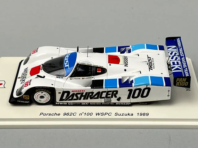 1:43 Spark SJ025 Porsche 962C WSPC Suzuka 1989 #100 G.Fouche S.Andsker model car