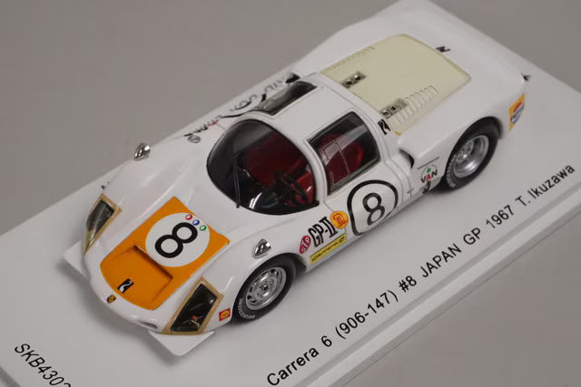 1:43 Spark SKB43028 Kidbox Custom Porsche Carrera 6 (906-147) Japanese GP 1967 #8 Toru Ikuzawa