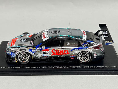 1:43 Spark SGT164 Stanley Civic Type R-GT Team Kunimitsu GT500 Super GT 2024 #100 Naoki Yamamoto / Tadasuke Makino