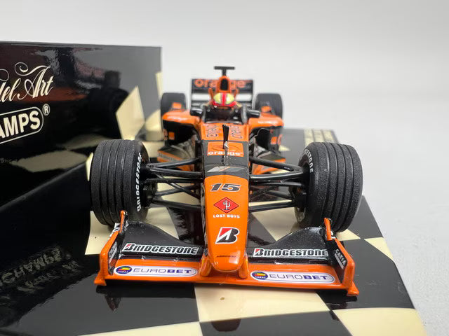 1:43 MINICHAMPS 430010085 Orange Arrows Asiatech Show Car 2001 #15 E. Bernoldi