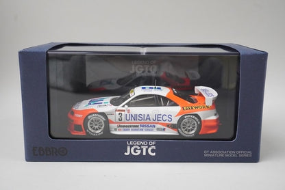 1:43 EBBRO 44194 Nissan Unisia Jex Skyline JGTC 1998 #3 White/Orange model car