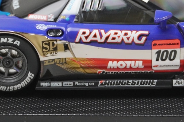 1:43 EBBRO 44050 Honda Raybrig NSX Super GT500 2008 #100 Blue model car