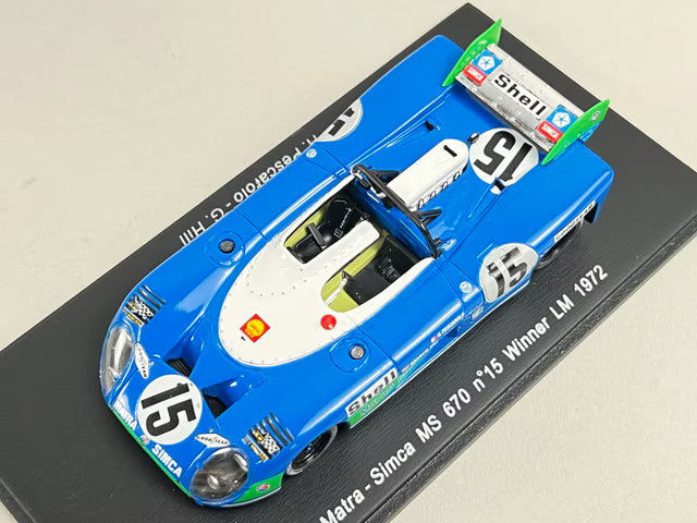 1:43 Spark 43LM72 Matra-Simca MS670 Le Mans 24H Winner 1972 #15 H. Pescarolo / G. Hill