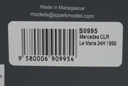 1:43 SPARK S0995 Mercedes CLR Le Mans 24H 1999 #5 Silver model car