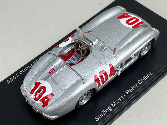 1:43 Spark 43TF55 Mercedes-Benz 300 SLR Targa Florio Winner 1955 #104 S. Moss / P. Collins