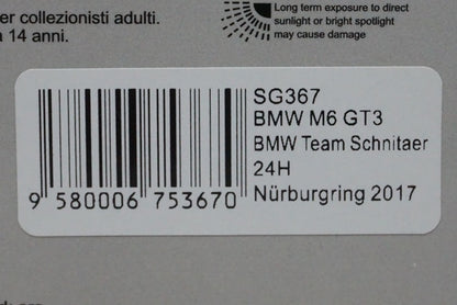 1:43 SPARK SG367 BMW M6 GT3 BMW Team Schnitzer Nurburgring 24H 2017 #43