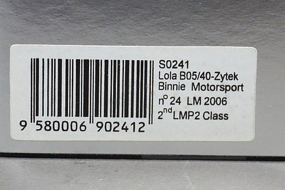 1:43 SPARK S0241 Lola B05/40-Zytek Binnie Motorsport LM LMP2 Class 2006 #24