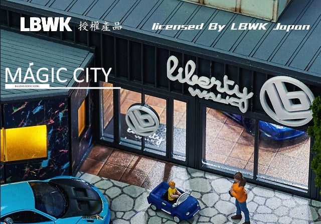 110036 Magic City 1:64 [30x40x17cm] LB LBWK Diorama Shop area LED light included *Figures and minicars are not included.