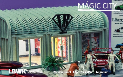 110037 Magic City 1:64 [30x40x17cm] LB LBWK Diorama with LED lights *Figures and minicars not included